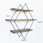 Hanah Home Wr007 Estantería Decorativa de Pared de Madera Nogal y Negro